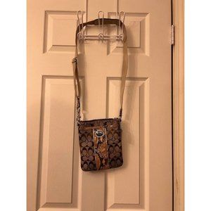 Coach Swingback Python/Khaki Signature Crossbody Bag